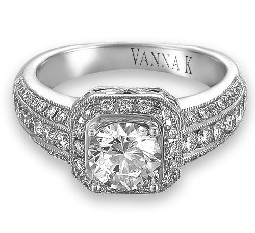 Vintage Inspired Diamond Pave Set Solea Ring Style 18RGL004DCZ