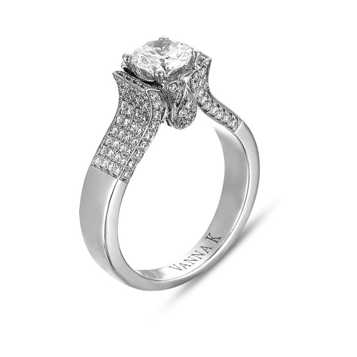 Vintage Inspired Diamond Pave Set Solea Ring Style 18RGL039DCZ