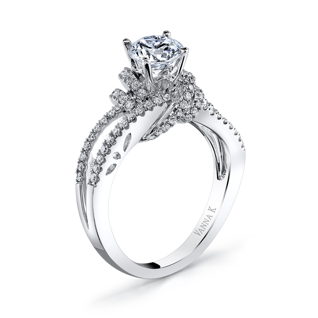 Vintage Inspired Diamond Pave Set Solea Ring Style 18RGL00167DCZ