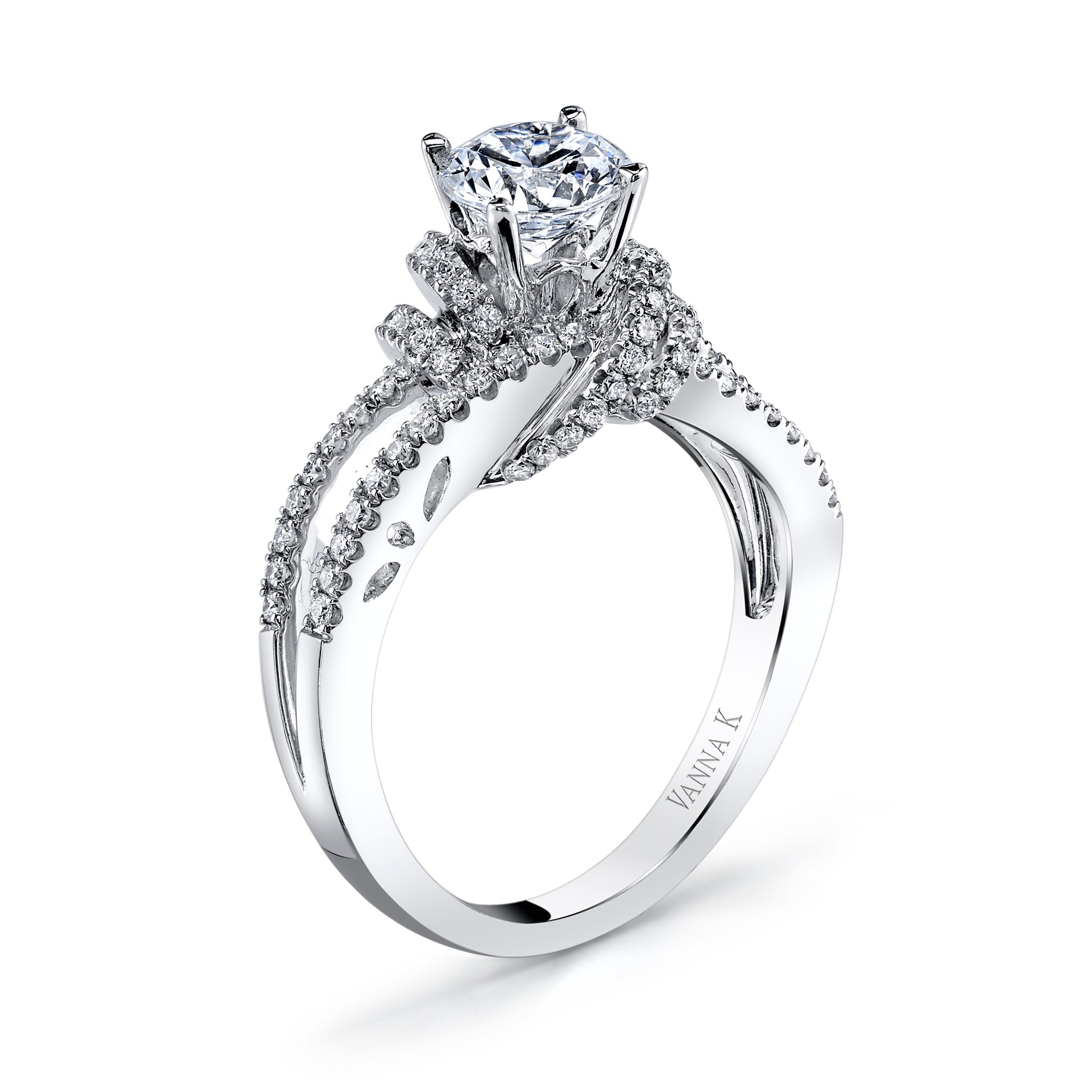 Vintage Inspired Diamond Pave Set Solea Ring Style 18RGL00167DCZ