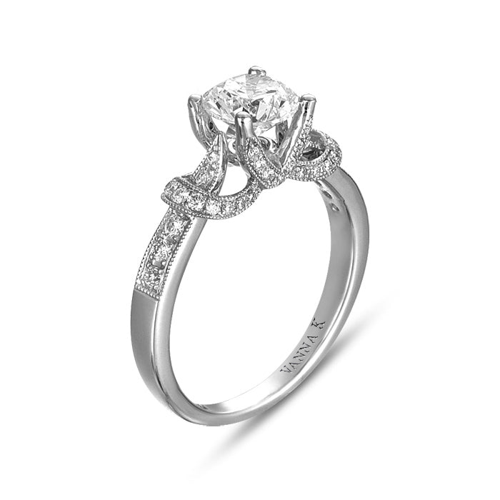 Vintage Inspired Diamond Pave Set Solea Ring Style 18RGL0200DCZ