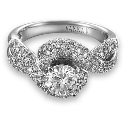 Vintage Inspired Diamond Pave Set Solea Ring Style 18RM66692DCZ