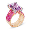 18K Rose gold fashion ring with diamonds sapphire and amethyst 18RO934D