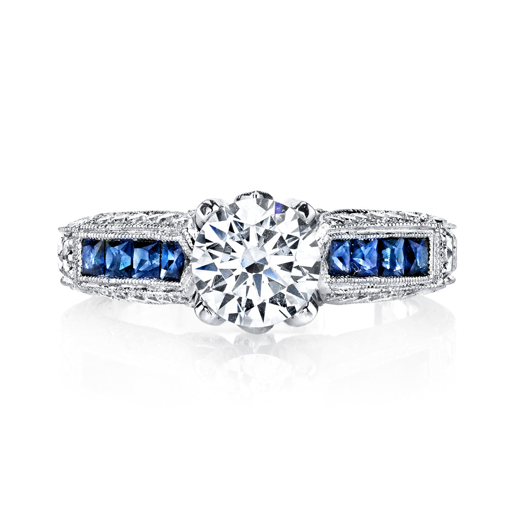 Hand Engraved Perfect Profile Diamond Ring Style 18M002681SEDCZ
