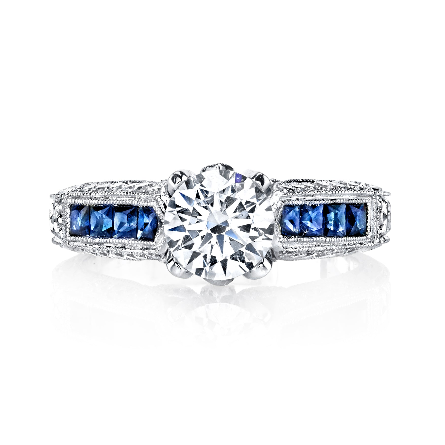 Hand Engraved Perfect Profile Diamond Ring Style 18M002681SEDCZ