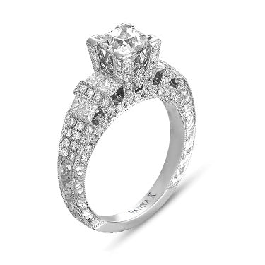 Hand Engraved Perfect Profile Diamond Ring Style 18RGL00216DCZ