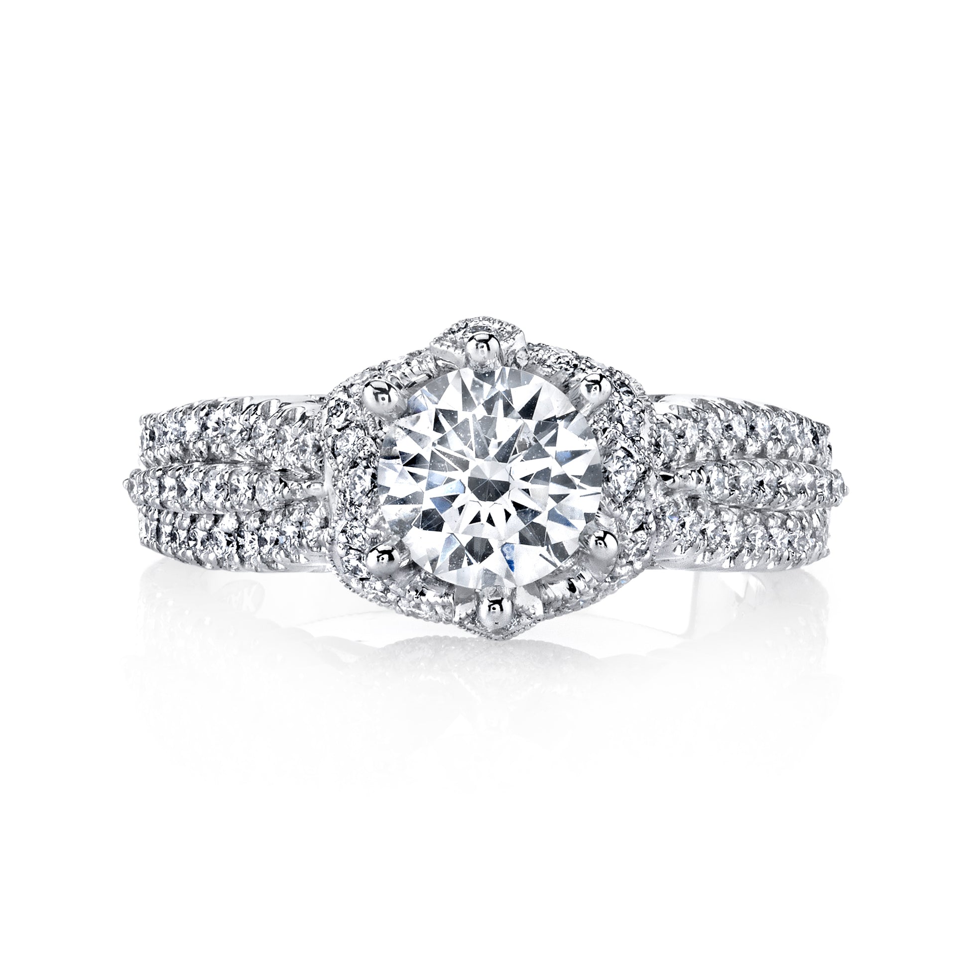Hand Engraved Perfect Profile Diamond Ring Style 18RGL00270DCZ