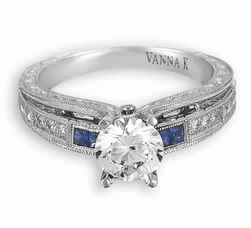 Hand Engraved Perfect Profile Diamond Ring Style 18RGL00173SDCZ
