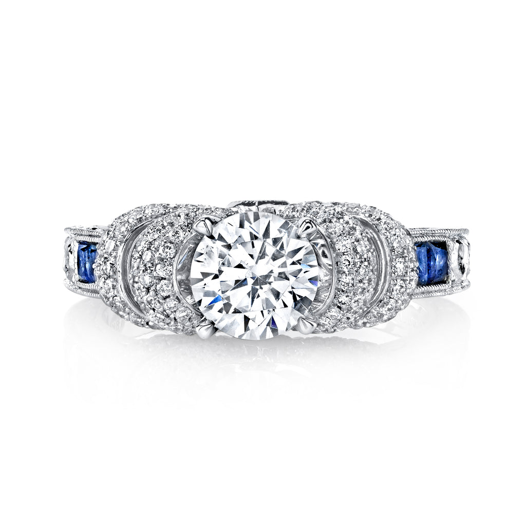 Hand Engraved Perfect Profile Diamond Ring Style 18RGL00188SDCZ