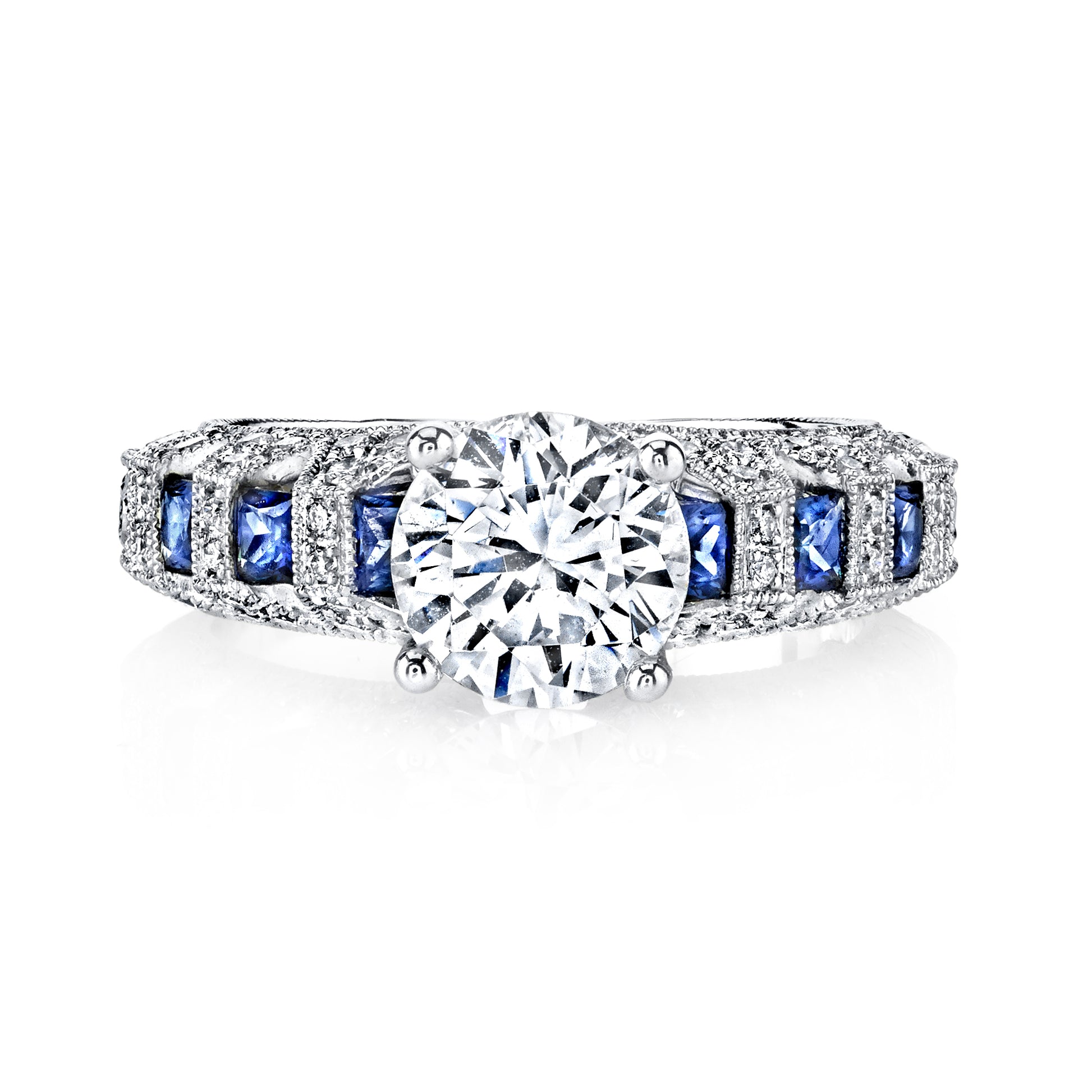 Hand Engraved Perfect Profile Diamond Ring Style 18RO20610TD