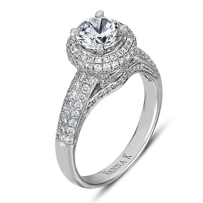 Vintage Inspired Diamond Pave Set Solea Ring Style 18M00507RCZ