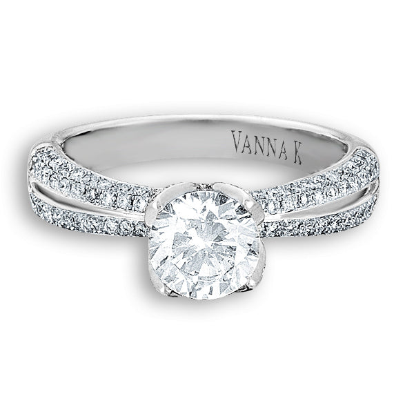 Vintage Inspired Diamond Pave Set Solea Ring Style 18R05619DCZ