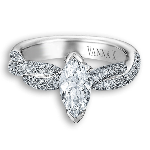 Vintage Inspired Diamond Pave Set Solea Ring Style 18R05341DCZ