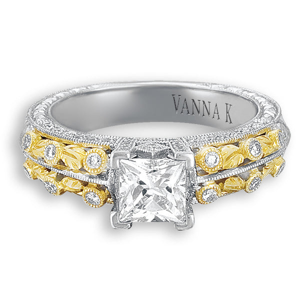 Hand Engraved Perfect Profile Diamond Ring Style 18RGL00251WYDCZ