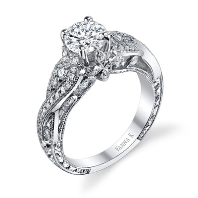 Hand Engraved Perfect Profile Diamond Ring Style 18RGL00272DCZ