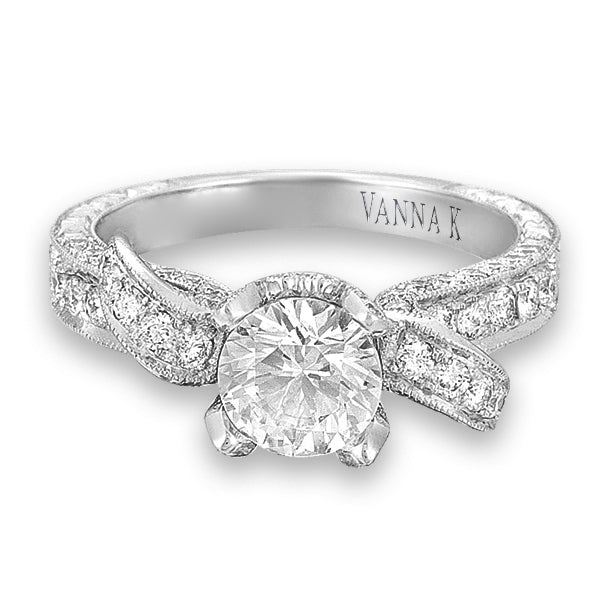 Hand Engraved Perfect Profile Diamond Ring Style 18RGL00279DCZ