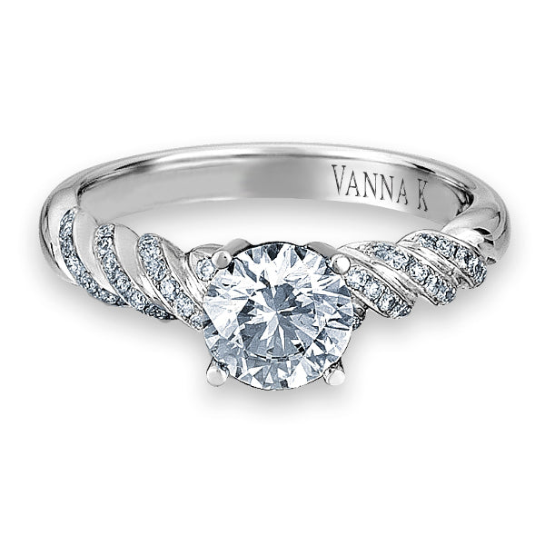 Vintage Inspired Diamond Pave Set Solea Ring Style 18RGL00310DCZ