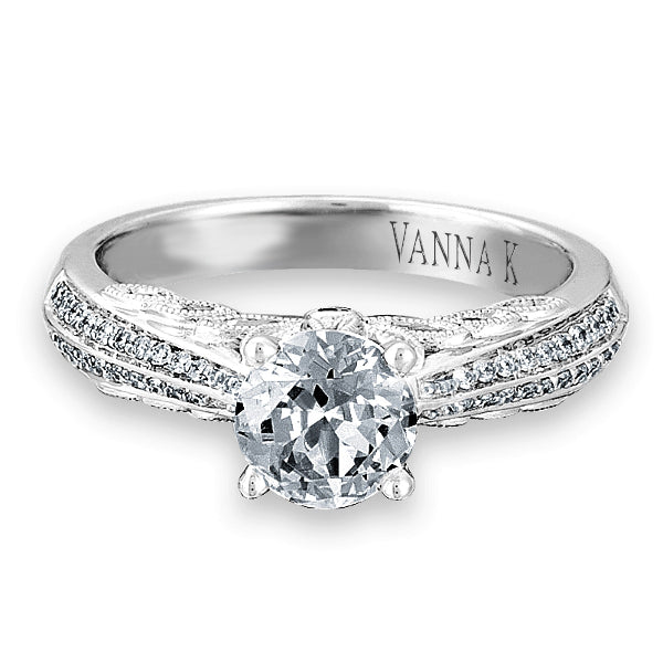 Vintage Inspired Diamond Pave Set Solea Ring Style 18RM48886DCZ