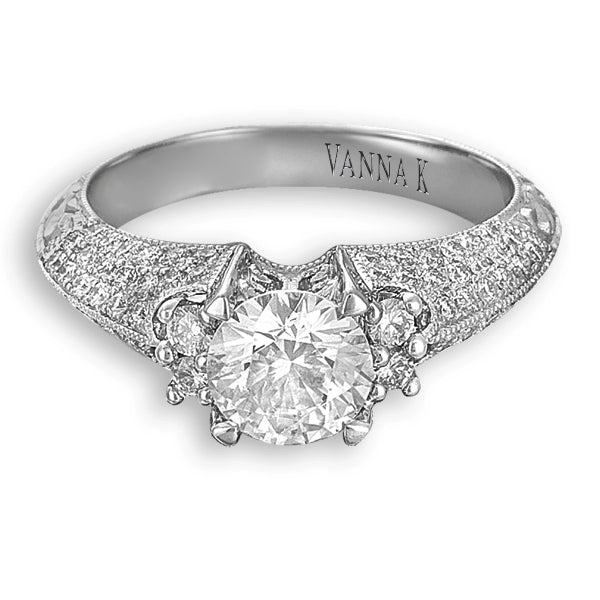 Hand Engraved Perfect Profile Diamond Ring Style 18RGL00303DCZ
