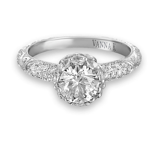 Hand Engraved Perfect Profile Diamond Ring Style 18RGL00311DCZ