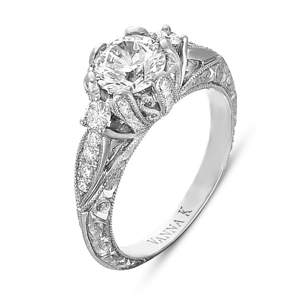 Hand Engraved Perfect Profile Diamond Ring Style 18RGL00324DCZ