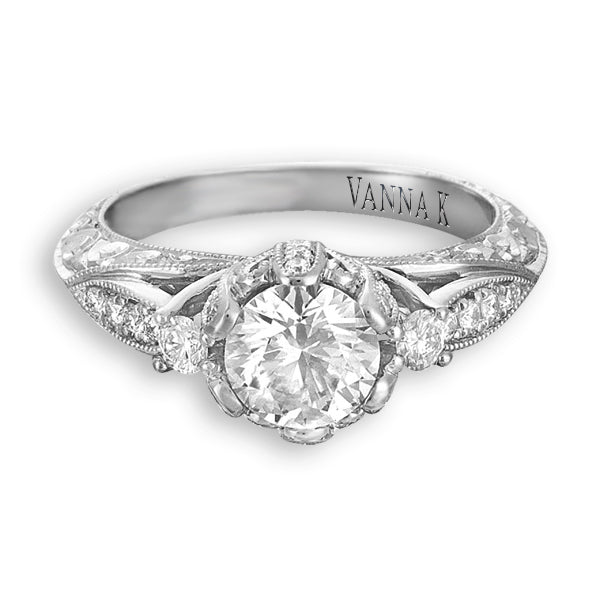 Hand Engraved Perfect Profile Diamond Ring Style 18RGL00324DCZ