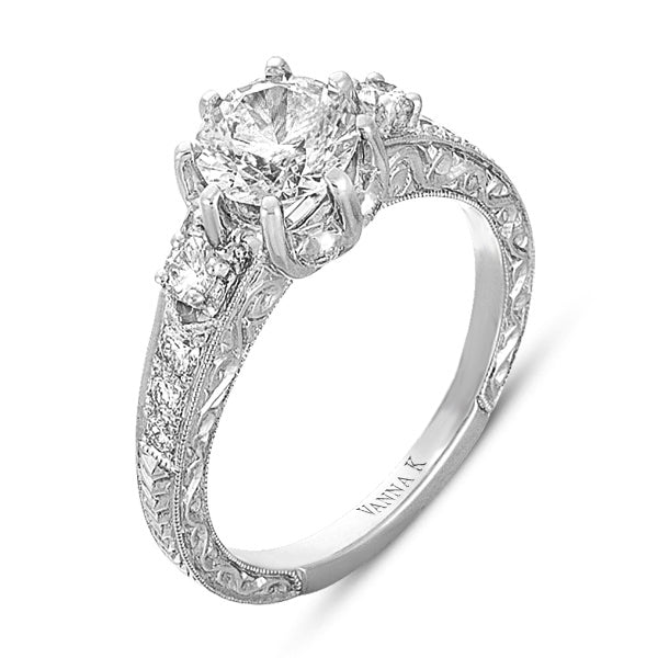 Hand Engraved Perfect Profile Diamond Ring Style 18RGL00326DCZ