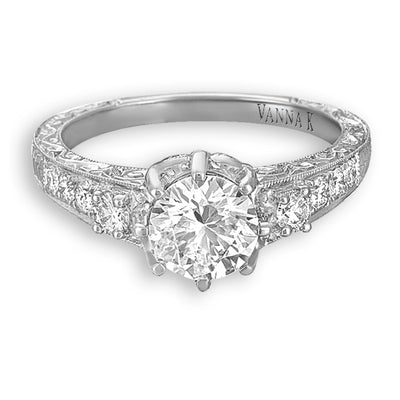 Hand Engraved Perfect Profile Diamond Ring Style 18RGL00326DCZ