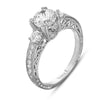 Hand Engraved Perfect Profile Diamond Ring Style 18RGL00328DCZ