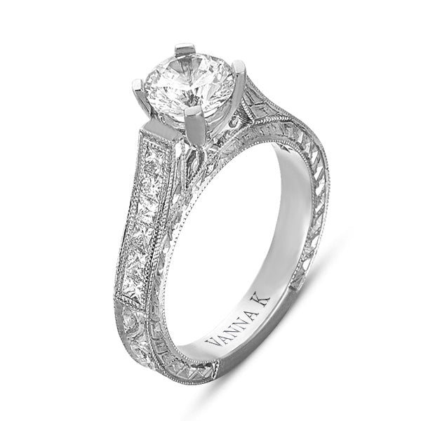 Hand Engraved Perfect Profile Diamond Ring Style 18RGL00344DCZ