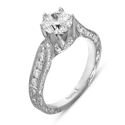 Hand Engraved Perfect Profile Diamond Ring Style 18RGL00346DCZ