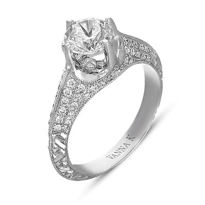 Hand Engraved Perfect Profile Diamond Ring Style 18RGL00347DCZ