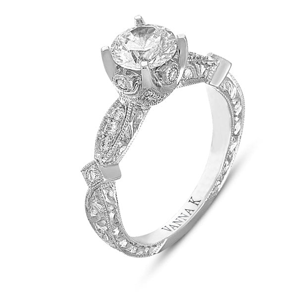 Hand Engraved Perfect Profile Diamond Ring Style 18RGL00358DCZ
