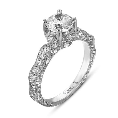 Hand Engraved Perfect Profile Diamond Ring Style 18RGL00361DCZ