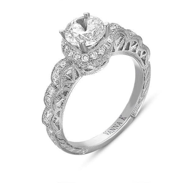 Hand Engraved Perfect Profile Diamond Ring Style 18RGL00367DCZ