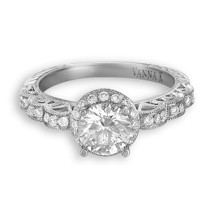 Hand Engraved Perfect Profile Diamond Ring Style 18RGL00367DCZ