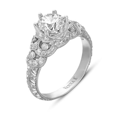 Hand Engraved Perfect Profile Diamond Ring Style 18RGL00375DCZ