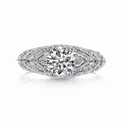 Hand Engraved Perfect Profile Diamond Ring Style 18RGL00376DCZ