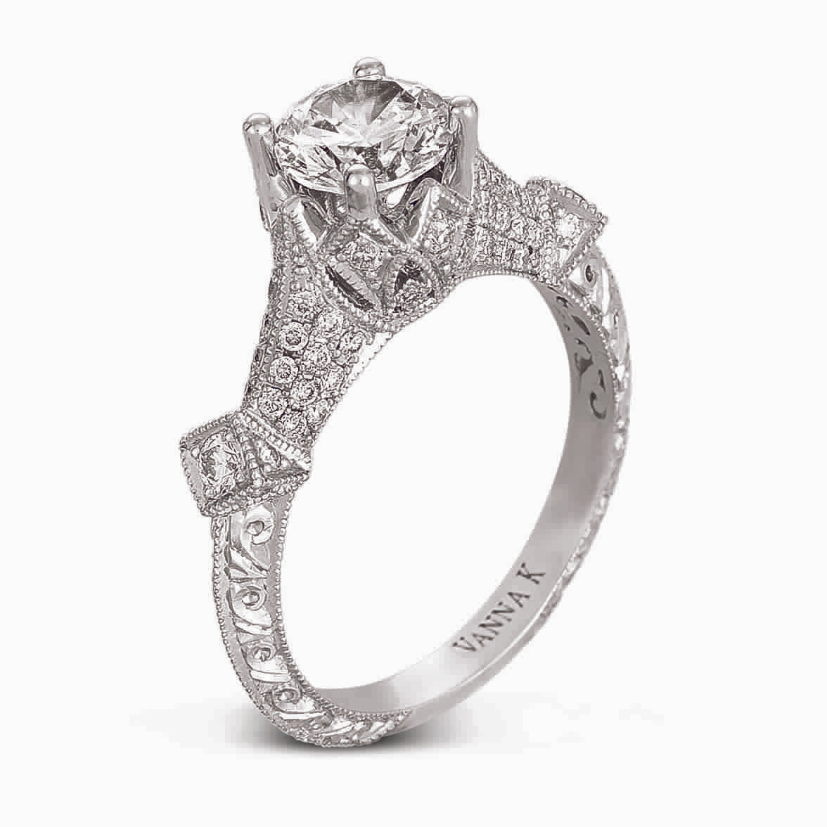 Hand Engraved Perfect Profile Diamond Ring Style 18RGL00383DCZ