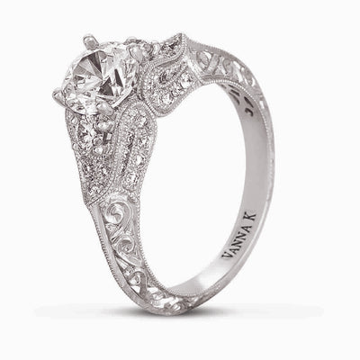 Hand Engraved Perfect Profile Diamond Ring Style 18RGL00386DCZ