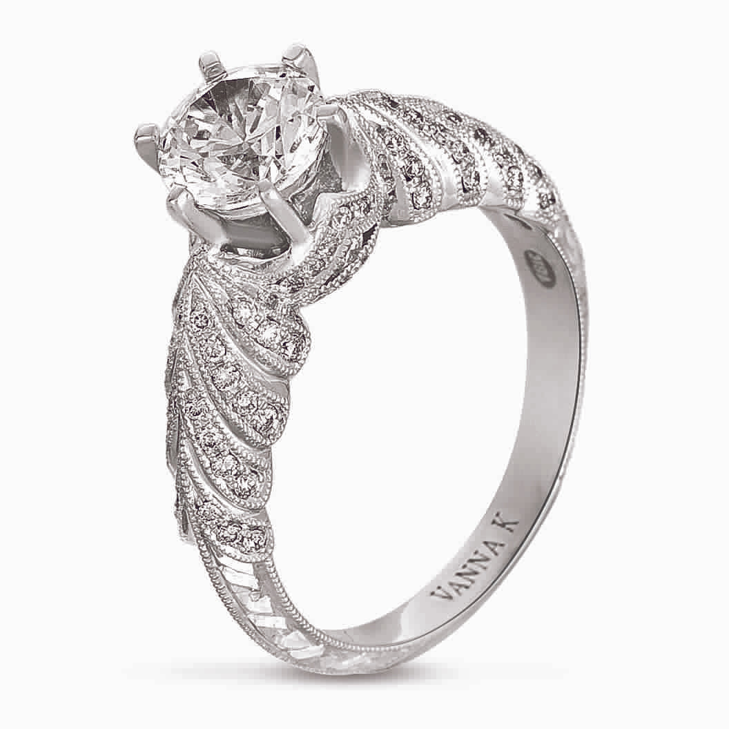 Hand Engraved Perfect Profile Diamond Ring Style 18RGL00391DCZ