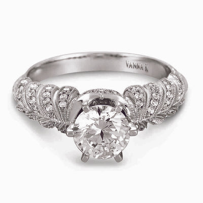 Hand Engraved Perfect Profile Diamond Ring Style 18RGL00391DCZ
