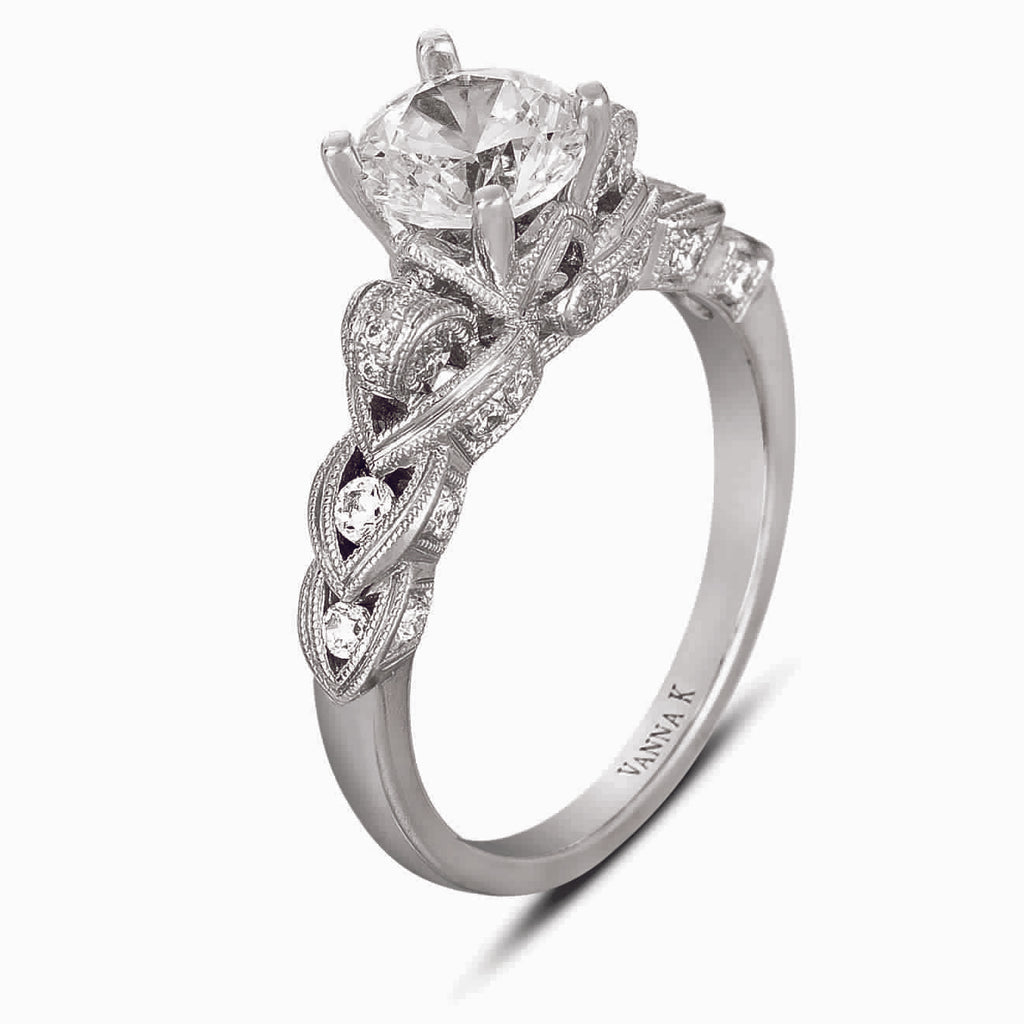 Vintage Inspired Diamond Pave Set Solea Ring Style 18RGL00395DCZ