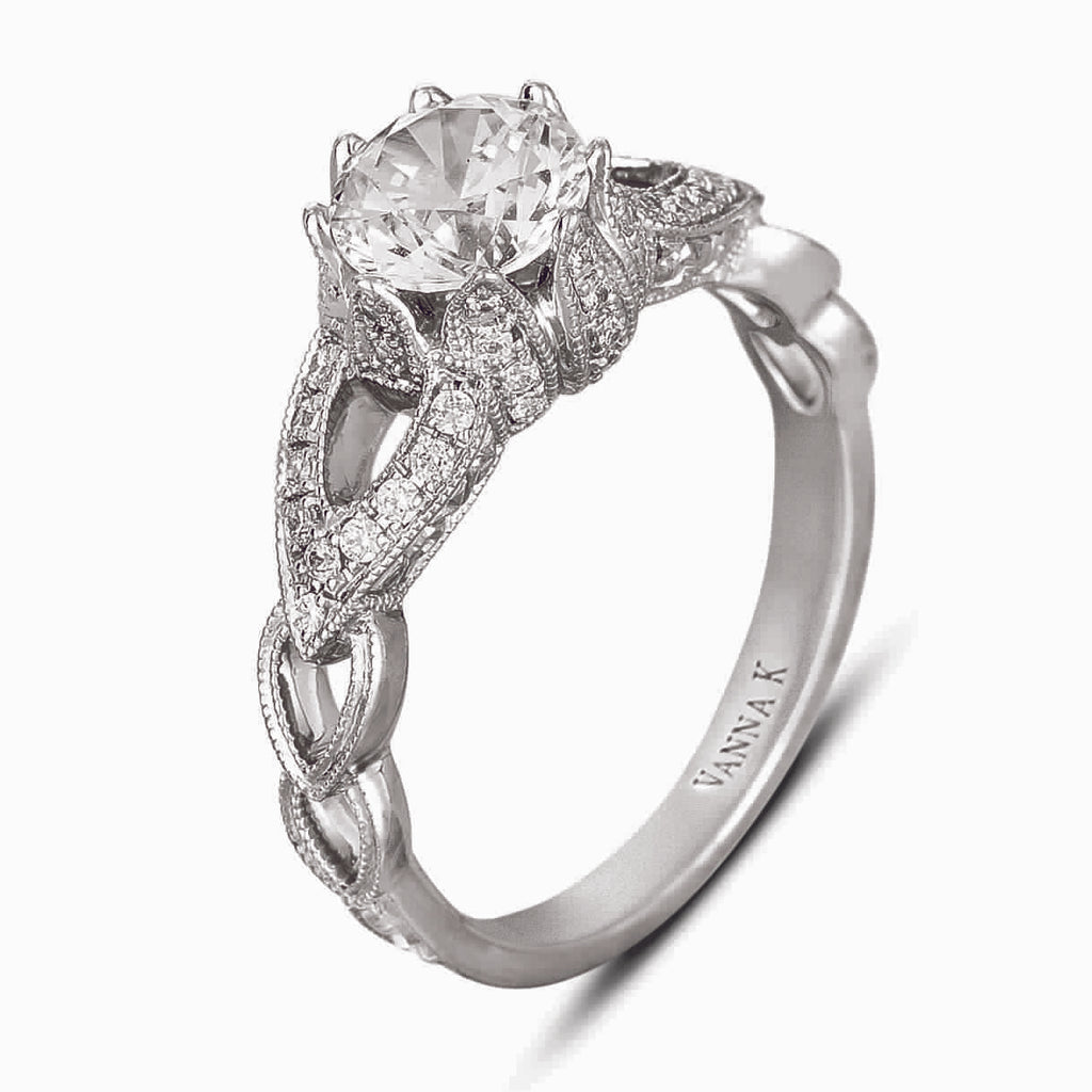Vintage Inspired Diamond Pave Set Solea Ring Style 18RGL00417DCZ