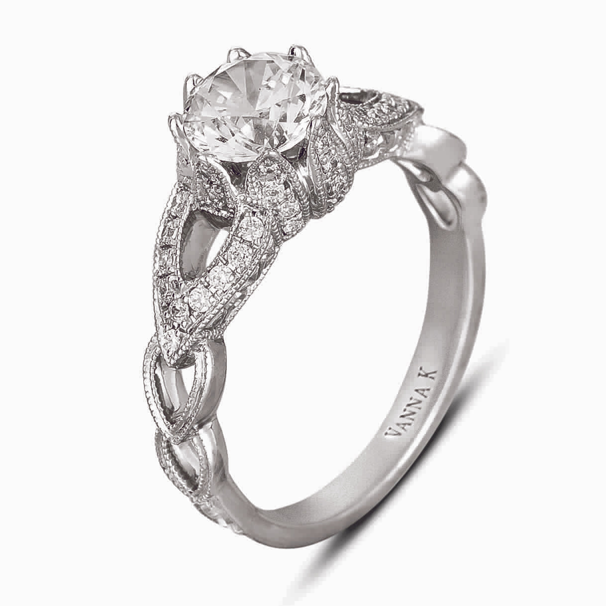 Vintage Inspired Diamond Pave Set Solea Ring Style 18RGL00417DCZ