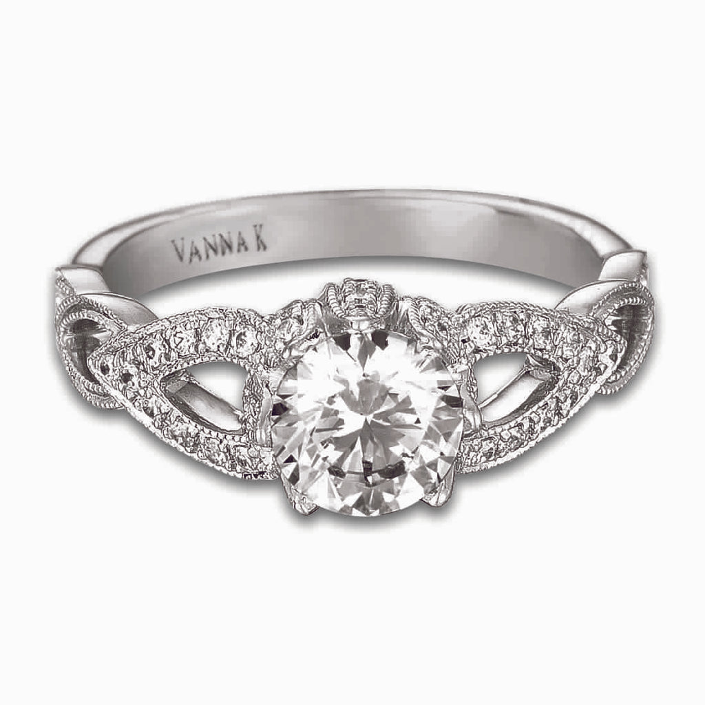 Vintage Inspired Diamond Pave Set Solea Ring Style 18RGL00417DCZ