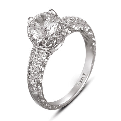 Hand Engraved Perfect Profile Diamond Ring Style 18RGL00306DCZ