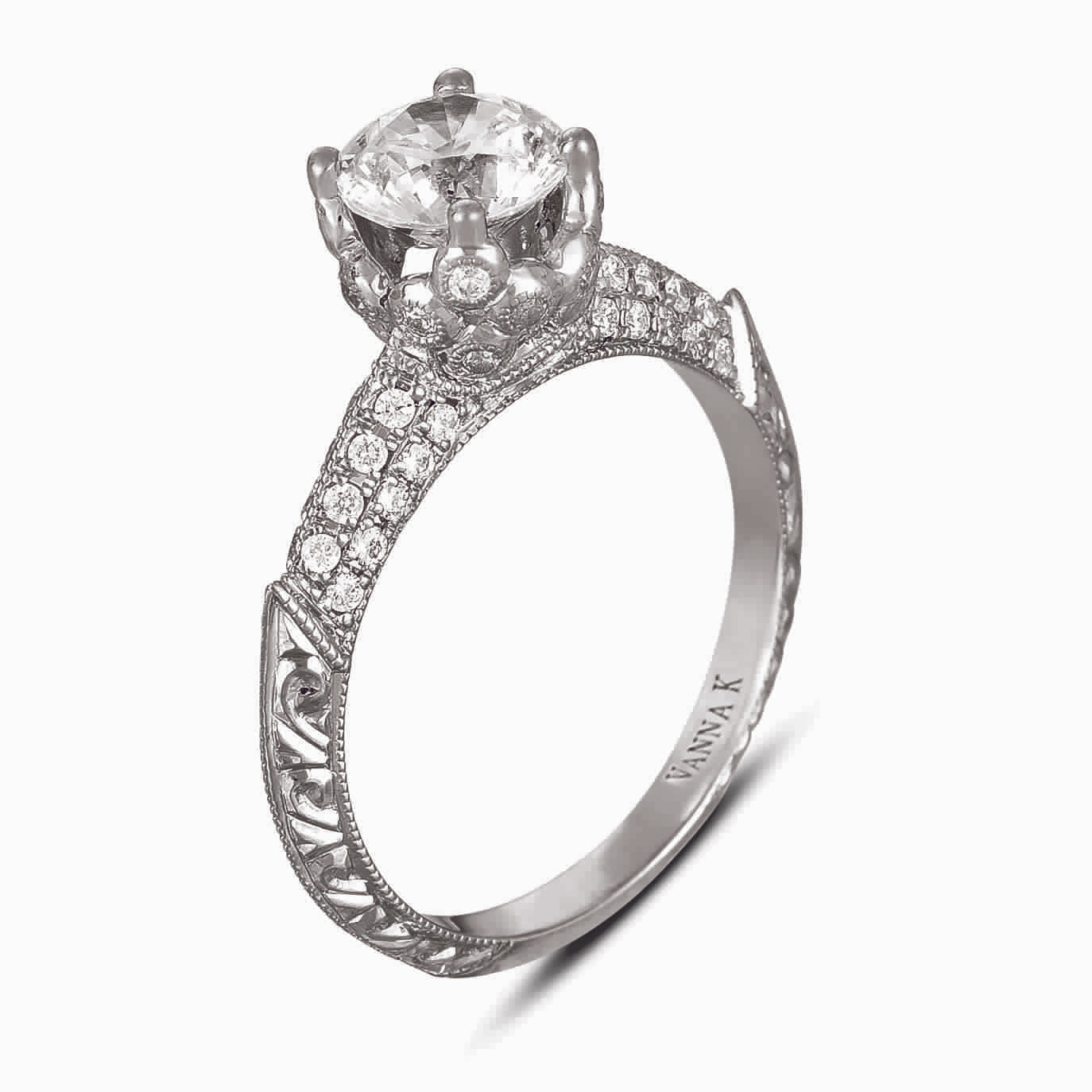 Hand Engraved Perfect Profile Diamond Ring Style 18RGL00378DCZ