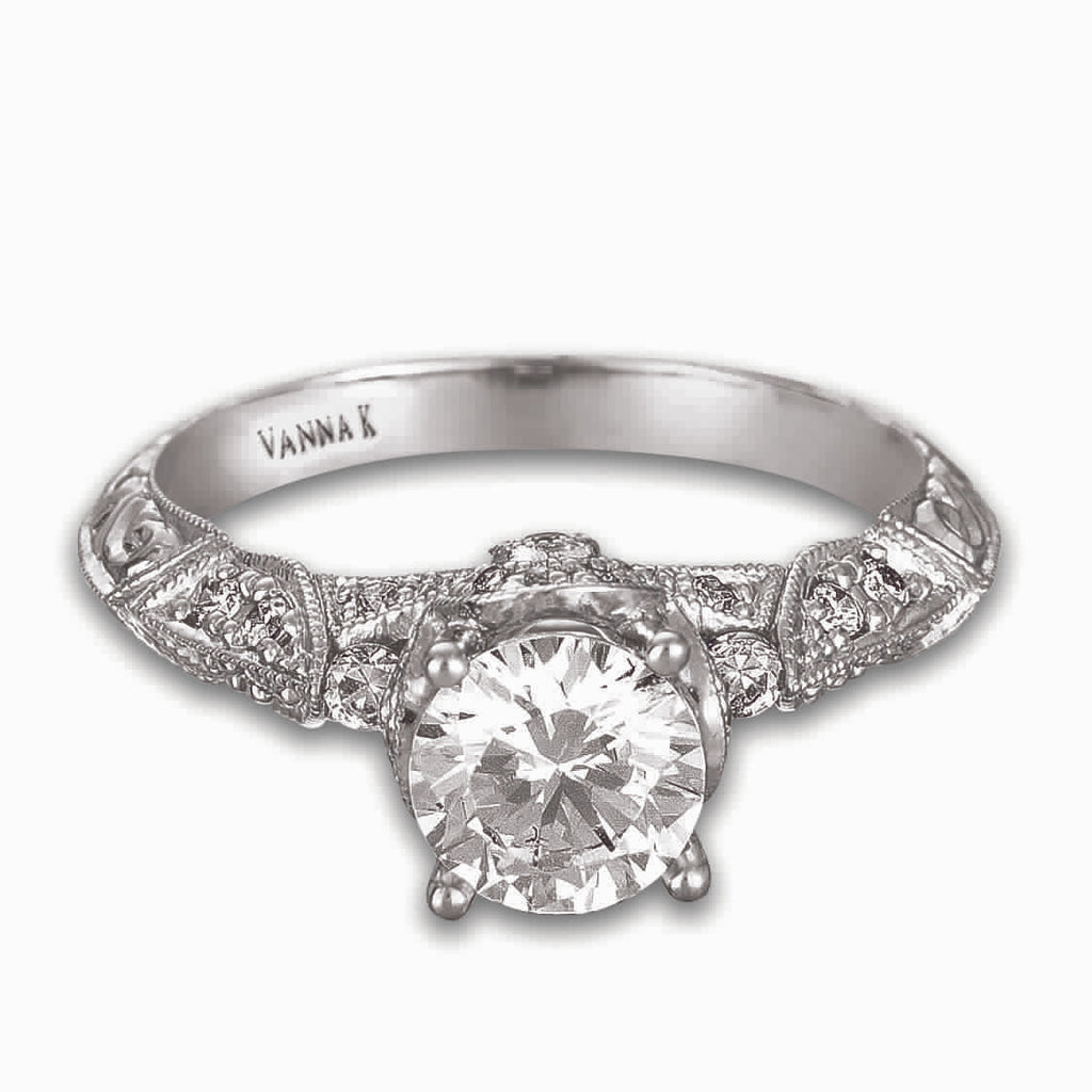 Hand Engraved Perfect Profile Diamond Ring Style 18RGL00422DCZ