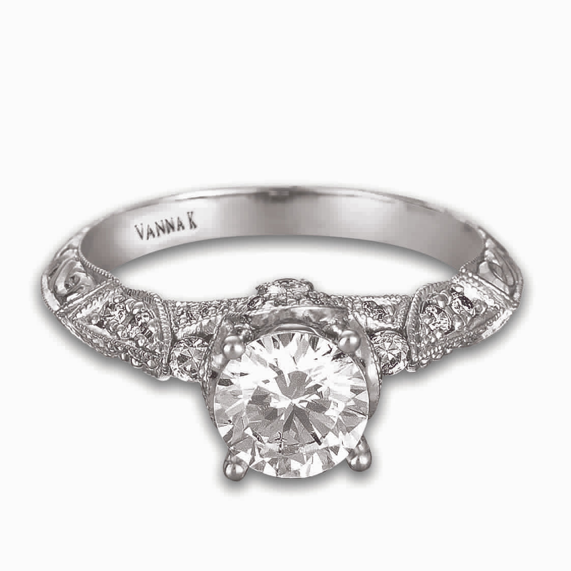 Hand Engraved Perfect Profile Diamond Ring Style 18RGL00422DCZ